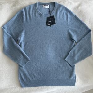 Naadam 100% Cashmere Sweater Mens XXL Dusty Blue Crew Neck Pullover Knit Luxury